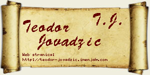 Teodor Jovadžić vizit kartica